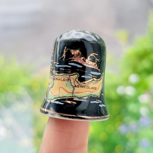 Vintage Greek Peasant Crete Map Thimble - Picture 4 of 8